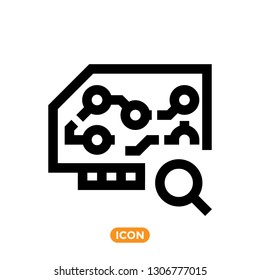 Hardware Related Icon. Vector Symbol of Video Card, Plugin or any other digital detail of modern computer. 