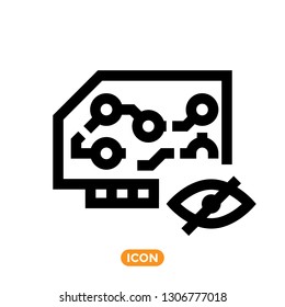 Hardware Related Icon. Vector Symbol of Video Card, Plugin or any other digital detail of modern computer. 