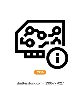Hardware Related Icon. Vector Symbol of Video Card, Plugin or any other digital detail of modern computer. 