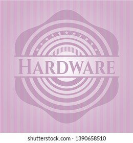Hardware retro pink emblem. Vector Illustration. Detailed.