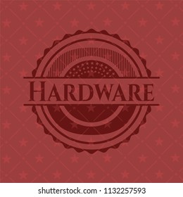 Hardware retro style red emblem