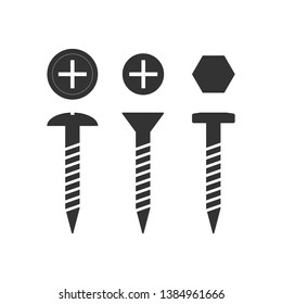 Hardware, screw icon. Vector illustration, flat design.