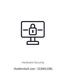 Hardware Security icon. Outline style icon design isolated on white background
