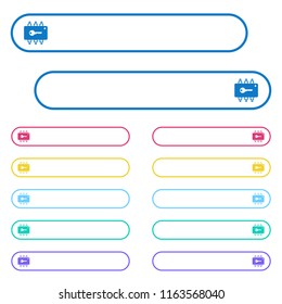 Hardware security icons in rounded color menu buttons. Left and right side icon variations.