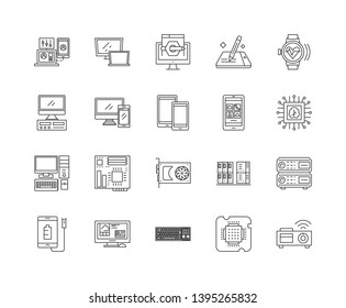 Hardware shop line icons, signs, vector set, outline illustration concept 