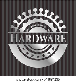Hardware silvery shiny emblem