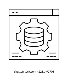 hardware solution digital processing line icon vector. hardware solution digital processing sign. isolated contour symbol black illustration