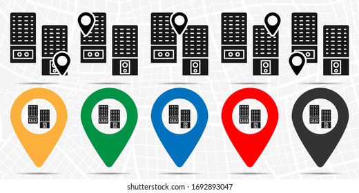 Hardware, icono de altavoces en el conjunto de ubicaciones. Glifo simple, elemento de ilustración plana de iconos de tema de hardware