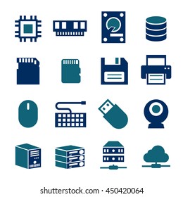 hardware storage icon set