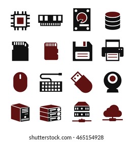 hardware storage icon set