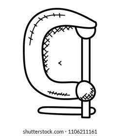 A hardware tool, utilize to grip over two work pieces at once, C-Clamp Tool
