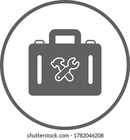 Hardware, toolbox icon / gray color