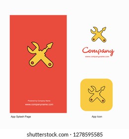 Hardware tools  Company Logo App Icon and Splash Page Design. Creative Business App Design Elements