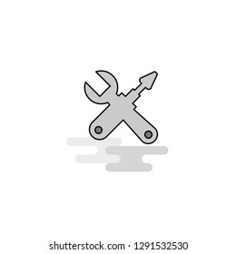 Hardware tools  Web Icon. Flat Line Filled Gray Icon Vector