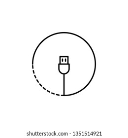 hardware, USB cable icon. Simple thin line, outline vector of hardware icons for UI and UX, website or mobile application