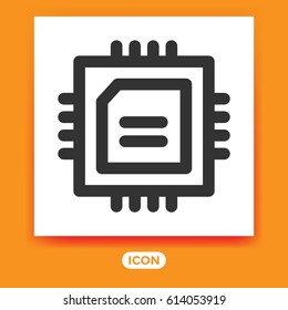 Hardware Vector Icon. CPU Symbol