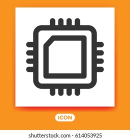 Hardware Vector Icon. CPU Symbol