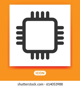 Hardware Vector Icon. CPU Symbol