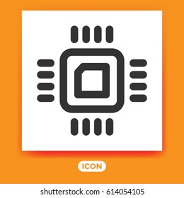 Hardware Vector Icon. CPU Symbol