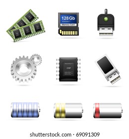 hardware vector icon set