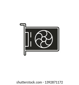 hardware, video card icon. Simple glyph, flat vector of hardware icons for UI and UX, website or mobile application