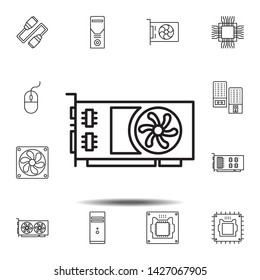 hardware, video card icon. Simple thin line, outline vector element of hardware icons set for UI and UX, website or mobile application