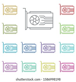 hardware, video card multi color icon. Simple thin line, outline vector of hardware icons for UI and UX, website or mobile application