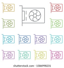 hardware, video card multi color icon. Simple thin line, outline vector of hardware icons for UI and UX, website or mobile application