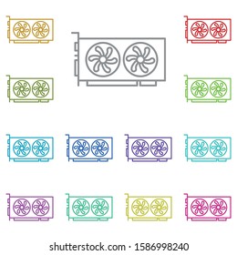 hardware, video card multi color icon. Simple thin line, outline vector of hardware icons for UI and UX, website or mobile application