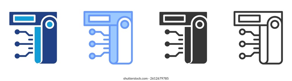 Hardware wallet icon set multiple style collection