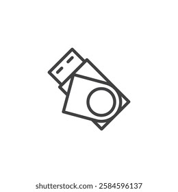 Hardware Wallet line icon. linear style sign for mobile concept and web design. USB flash outline vector icon. Symbol, logo illustration. Vector graphics