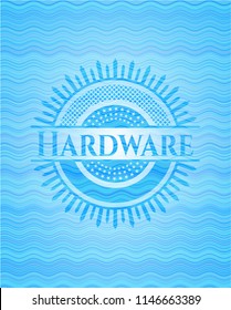 Hardware water concept style badge.