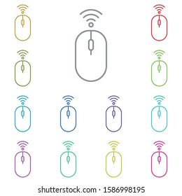 hardware, wifi mouse multi color icon. Simple thin line, outline vector of hardware icons for UI and UX, website or mobile application