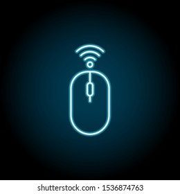 hardware, wifi mouse neon icon. Simple thin line, outline vector of hardware icons for UI and UX, website or mobile application