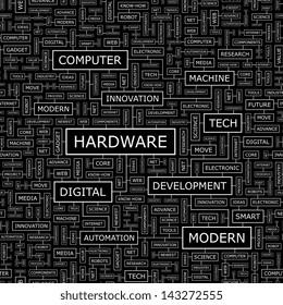 HARDWARE. Word cloud concept illustration. 