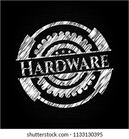 Hardware written with chalkboard texture