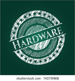 Hardware written with chalkboard texture