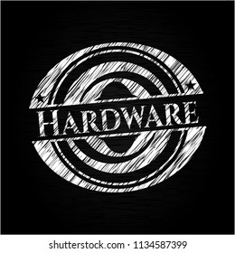 Hardware written on a chalkboard