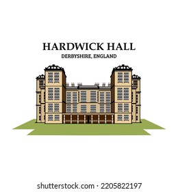 hardwick hall building illustration design vector