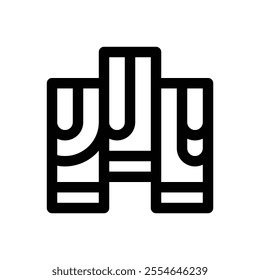 Hardwood flooring. Editable stroke icon on white background.
