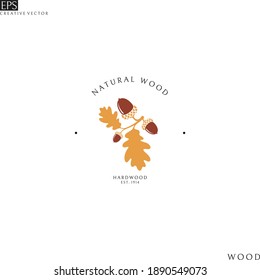 Hardwood. Logo template. Oak tree
