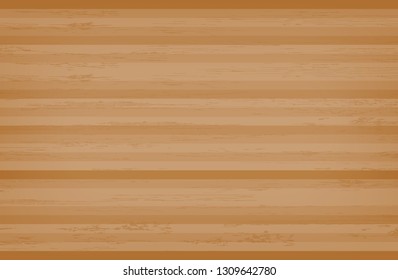 Hardwood maple basketball court floor viewed from above. Wooden floor pattern and texture. Vector illustration.