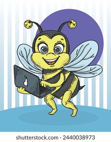 ilustración vectorial de la mascota de abeja