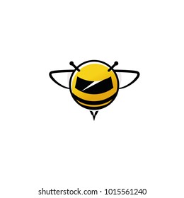 Hardworking bumblebee. Funny insect. The bee symbol. Vector image
