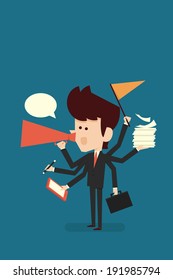 hardworking businessman, vector