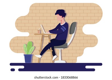 Ilustración plana de trabajo duro de estilo moderno.