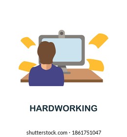Hardworking icon. Simple element from personality collection. Creative Hardworking icon for web design, templates, infographics and more