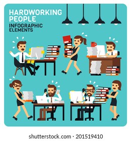 Hardworking People Infographic Elements 