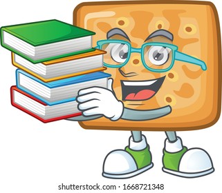 Estudiante de trabajo duro en diseño de caricaturas con libro