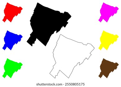 Hardy County, Estado da Virgínia Ocidental (EUA, Estados Unidos da América, EUA, EUA) mapa ilustração vetorial, rabiscar esboço Mapa de Hardy